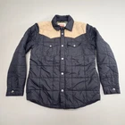 Levis Quilted Retro Western Woodsman Puffer Snap Front Jacket Men Sz L