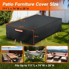 Funda Impermeable Para Tumbona De Jardín, Tela Oxford 210D, Tamaño 208x79x76 Cm, Color Negro