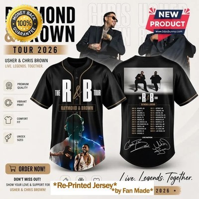 Custom Name - Usher Chris Brown R&B Tour 2026 Edition Jersey - All Size