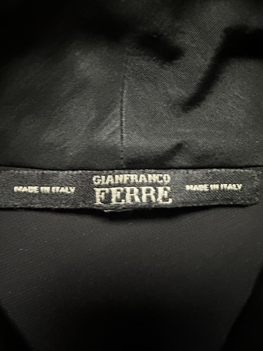 Gianfranco Ferre Vintage Ösen Achsel Struktur Jacke Schwarz Damen Gr. S - Bild 4 von 14