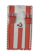 Wembley Novelty Shot Glass Holiday Suspenders Red White One Size Fits All