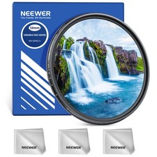 NEEWER 58mm Variable ND Filter ND2-400, 1-9 Stops, Multicoated Glass, Cloth
