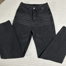 Black High Waisted Straight Leg Jeans