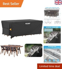 Luxury Black Outdoor Patio Table Cover - 180x120cm with Air Vent & UV Protection