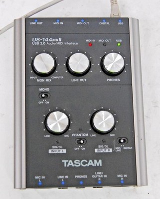 Tascam US144MKII USB 2.0 Audio MIDI Interface Bus-powered - TESTED 43774024858