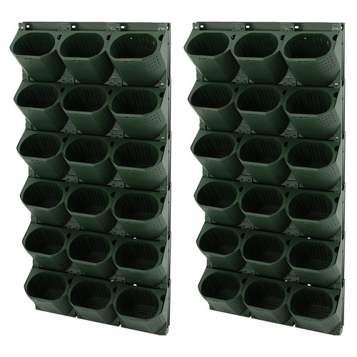 Fioriera da Parete con 36 Vasi, Porta Fioriera PP Interno ed Esterno Verde - Foto 10 di 15