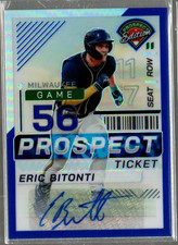 2024 Prospect Edition Holo Prospect Ticket Signature Blue Eric Bitonti Auto /149