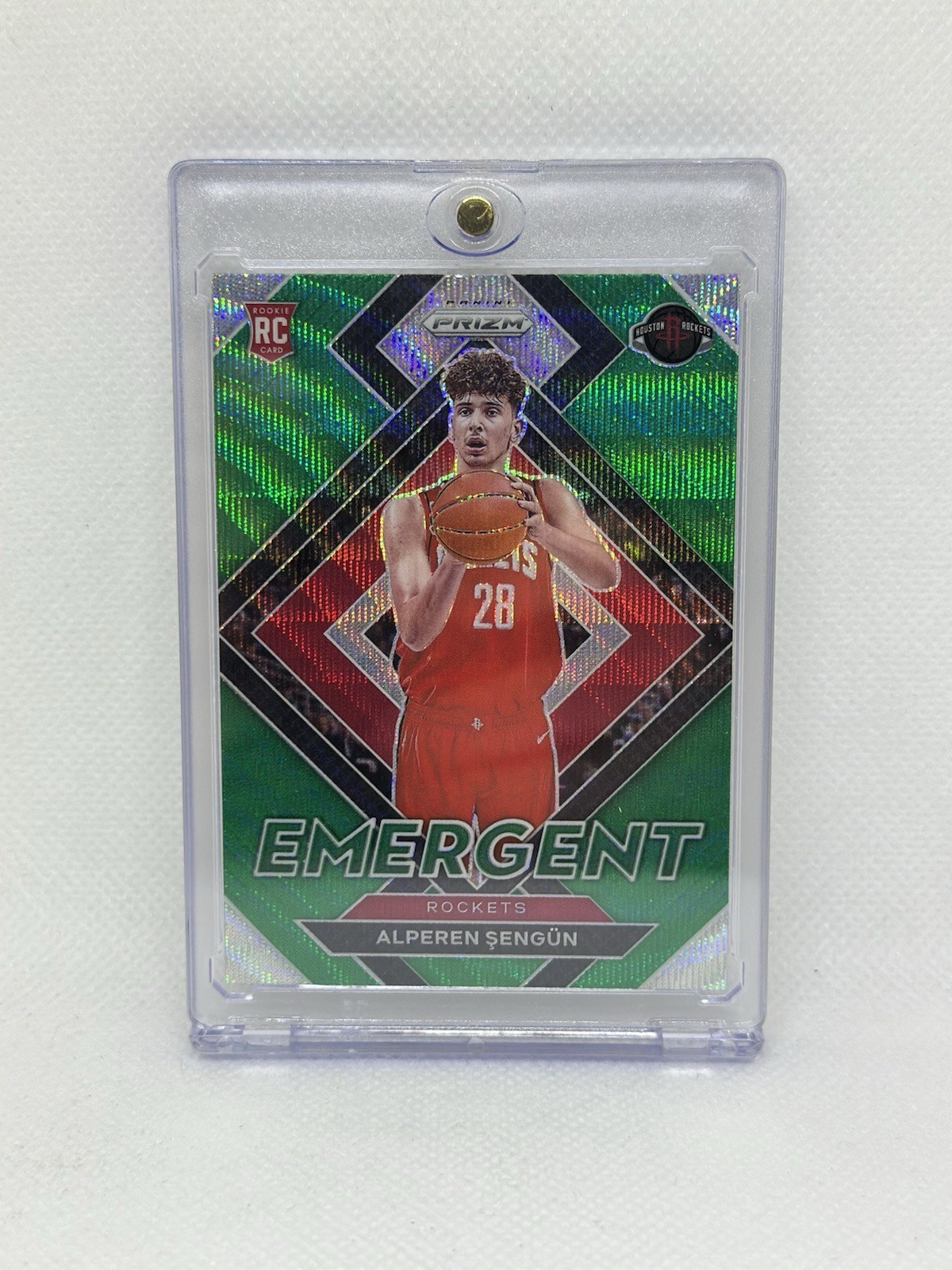 2021-22 Panini Prizm #28 Alperen Sengun Emergent Green Wave Rookie Card RC