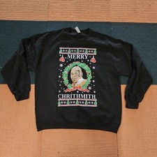 Merry Chrithmith Mike Tyson Ugl ly Adult Sweater Sweatshirt XL Black Holiday J1a