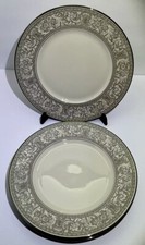 Set Of 4 Franciscan Masterpiece China Platinum Renaissance Salad Plates 8 1/2