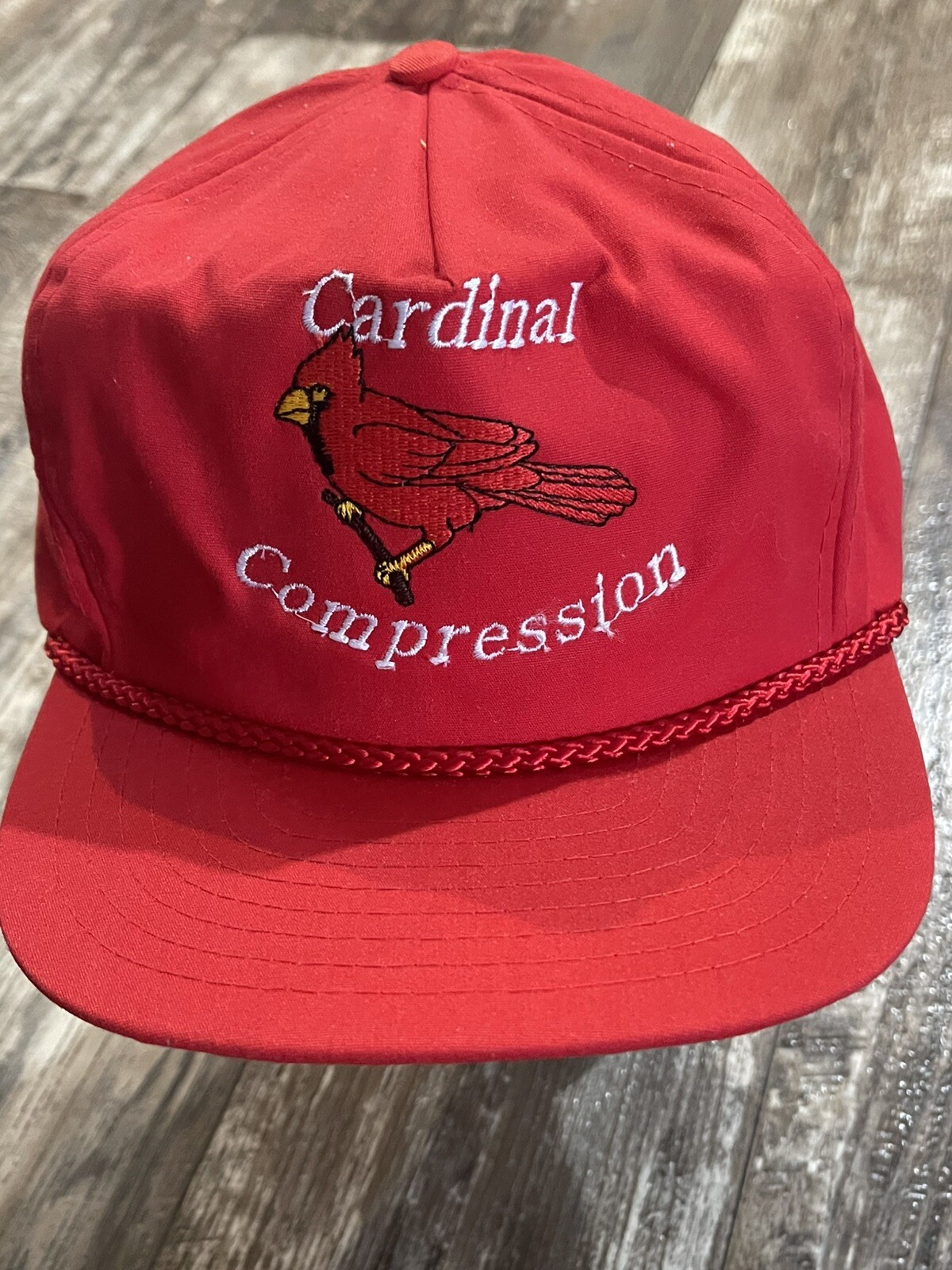 Cardinal Compression Red Solid Rope Hat Strapback… - image 1