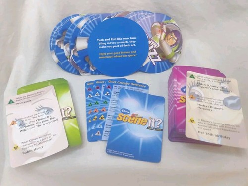 Scene It Disney 2nd Edition BUNDLE ~Kids & Adult Trivia Cards & Buzz Cards  - Picture 6 of 13