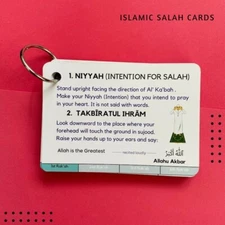 Islamic Salah Cards Prayer Guide, How to Pray, Muslim Kids Reverts Gift, Arabic