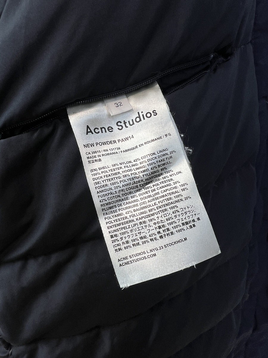 Acne Studios Puffer Parka Down Jacket Size 32 | eBay