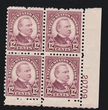 US 693 12c Cleveland Rotary Press Plate Block of 4 LR #20709 VF OG NH SCV $35