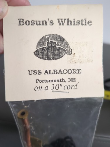 Brass & Copper Boatswain Whistle, Bosun Call Pipe Nautical Souvenir USS Albacore - Picture 12 of 12