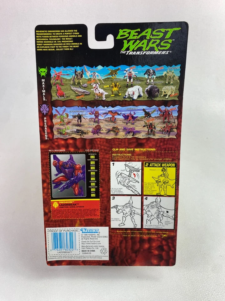 Lazorbeak Vintage Transformers Beast Wars Action Figure New 1996 Kenner 90s - Image 2 of 2