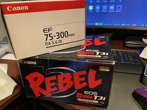Canon EOS Rebel T3i  Digital SLR Camera (Kit w/ EF-S 18-55mm) & ef 75-300 lens +