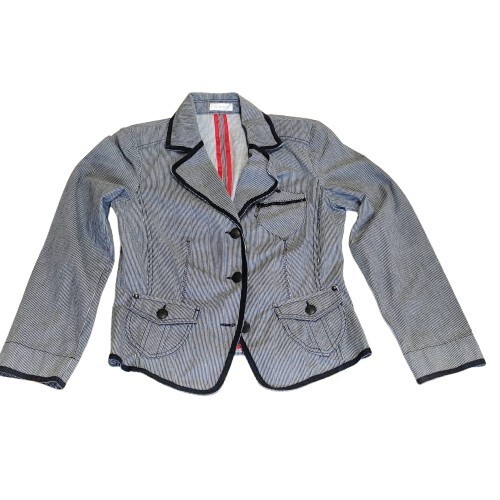 Blazer Women's Cotton three Button BONITA Size 36 Classic Short Blazer Gray-image