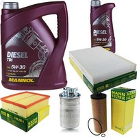 MANN-FILTER Inspektionspaket Mannol 6L Diesel Tdi 5W-30 FüR Audi A6 Avant 2.5