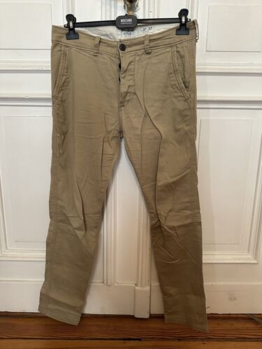 Abercrombie & Fitch pantaloni chino pantaloni beige slim fit W32 L32 - Foto 1 di 4