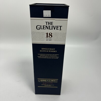 The Glenlivet 18 Single Malt Scotch EMPTY Blue Box