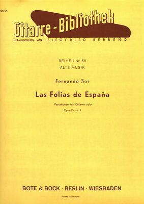 Variationen ''Las Folias de Espana'' op. 15/1 Nr. 55 Gitarre Fernando