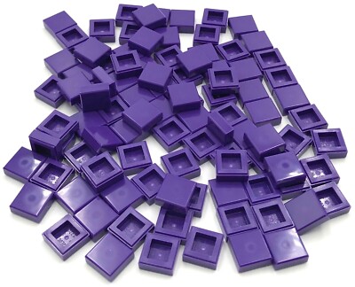 Lego 100 New Dark Purple Tiles 1 x 1 Flat Smooth Pieces