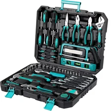 79 Piece Home Auto Repair Tool Kit, Wrench Plastic Toolbox with General Househol
