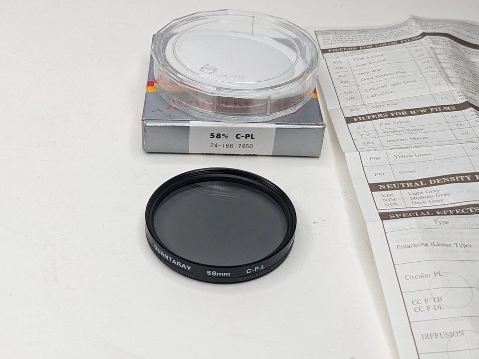 58mm Quantaray Circular Polarizer CPL Filter with Box + Case! - Image 2 of 3