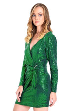 London Look sequins mini dress in green size small RRP $105