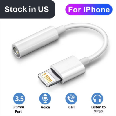 Apple Lightning to 3.5 mm Headphone Jack Adapter Original OEM iPhone 8+ X 11 12