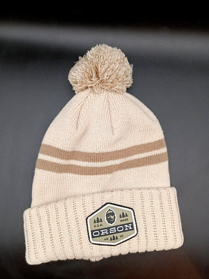 OS Unused RICHARDSON 'ORSON' Pom with Cuff BEANIE Light Tan UNISEX Snowboard SKI