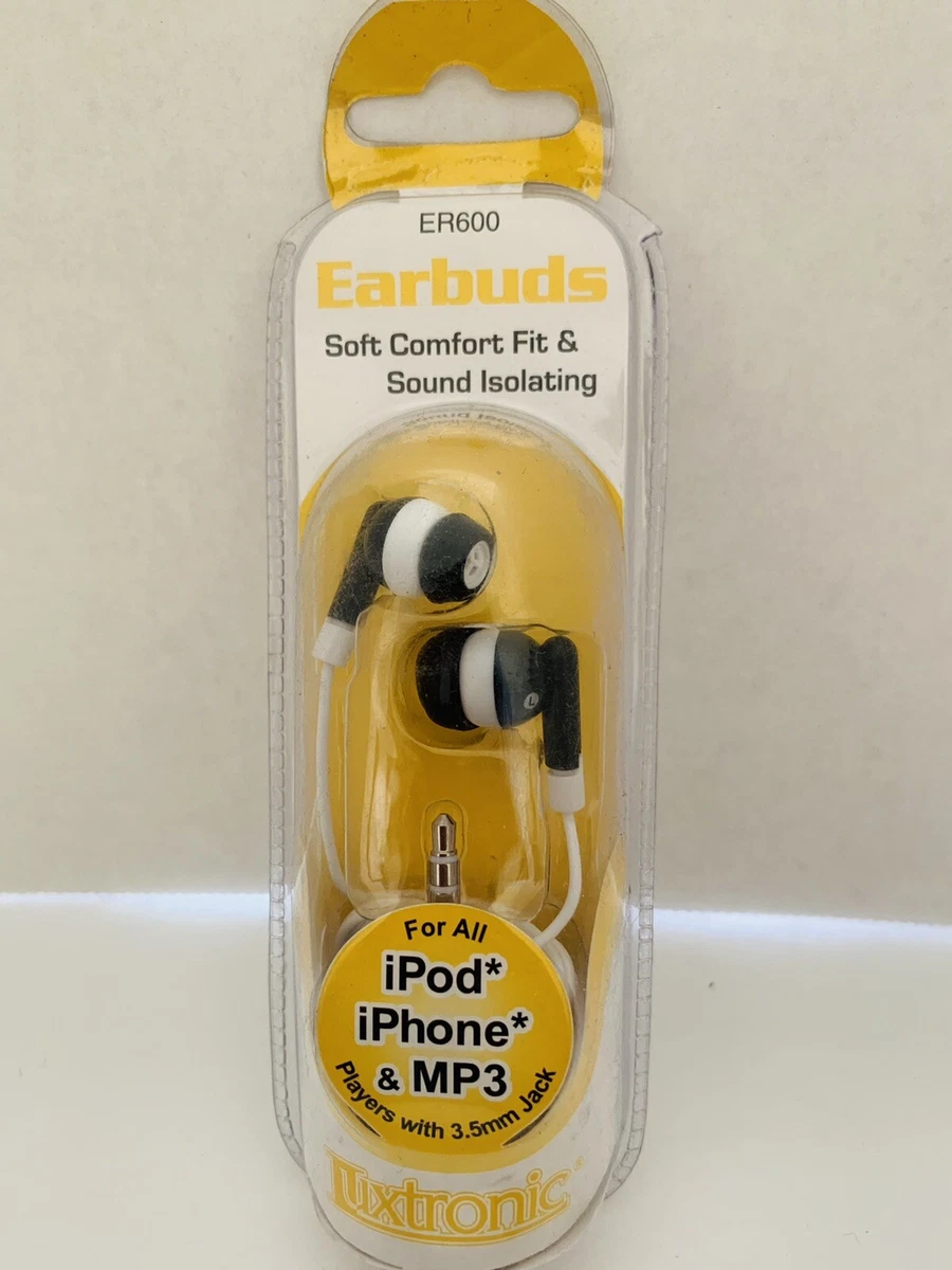 Luxtronic Black Color Earbuds for iPhone iPod and MP3 Players with 3.5mm Jack