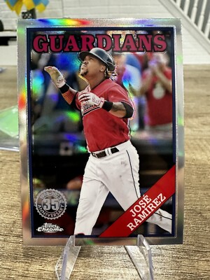 JOSE RAMIREZ 2023 Topps Chrome Baseball 35th Anniversary Refractor Guardians  
