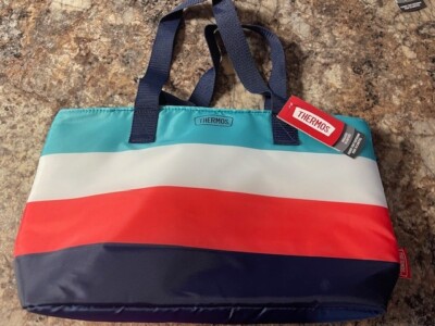 Thermos 18 Can Cooler Bag Lunch Tote Insulated Zip Closure 17x10x5 NWT