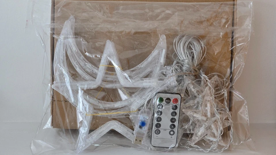 Decoración Ramadán, 4 Artículos, Luz de Mesa, Luz de Cortina, Luz de Personaje 2 MBC. Foto 4 de 4