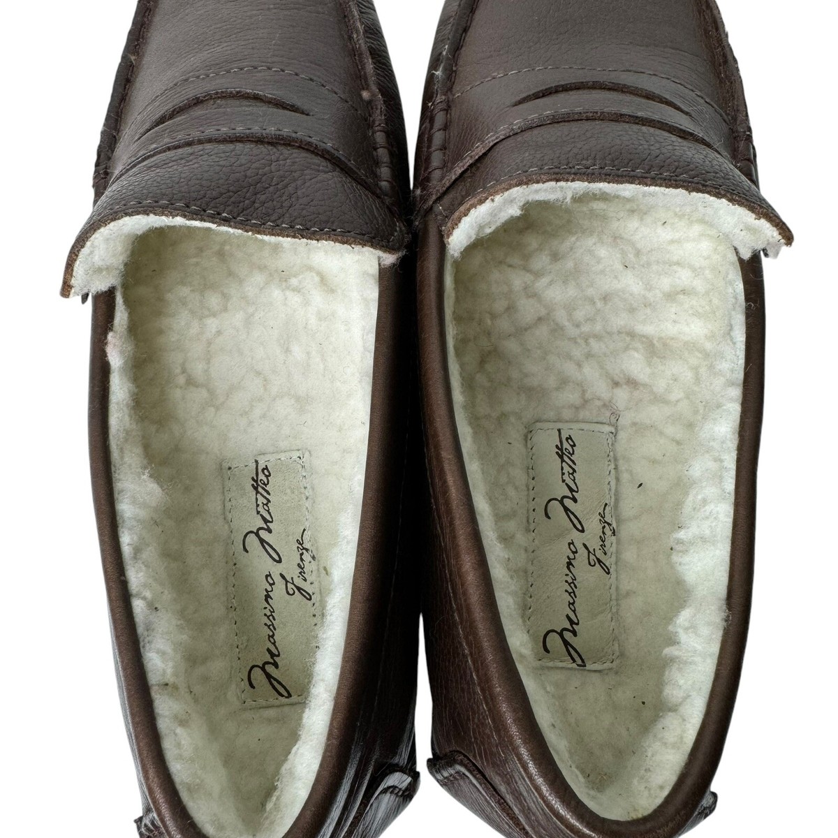 Massimo Matteo Faux Fur Penny Loafer Brown Leather 7.5 | eBay