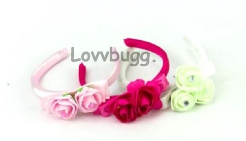"Diadema de flor rosa para muñeca American Girl 18" accesorio para cabello ¡ENVÍO GRATUITO AGREGA! - Imagen 3 de 7