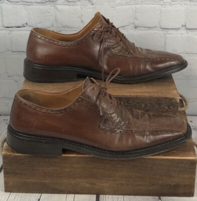 Mezlan Brown Ostrich Leather Oxfords | eBay display picture 1