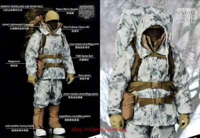 Supermctoys 1/6 Marine Corps Snow Marpat Camo Sets Accessories For