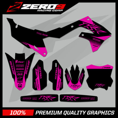 KAWASAKI KX KXF MOTOCROSS MX GRAFIK KIT: KX KXF 125 - 450 BLOCK BLK/PNK