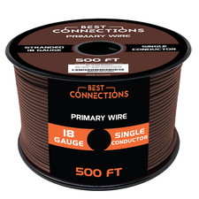 18 Gauge Car Audio Primary Wire 500ft  Brown   Remote, Power/Ground Electrical