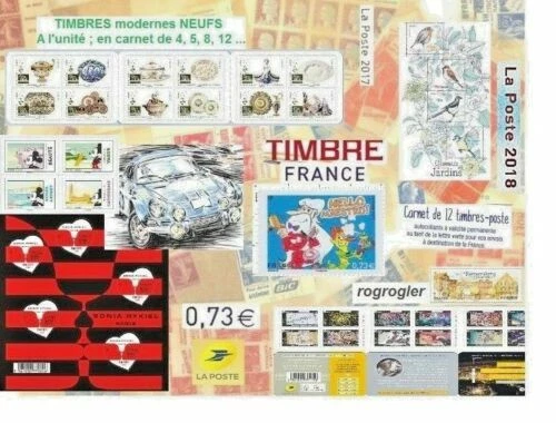 Blocs et feuillets de timbres français carnets
