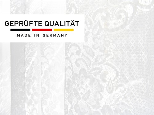 heimtexland ® Scheibengardine Jacquard Fensterbild M-Bogen Gardine Blumen Typ300 - Bild 2 von 4