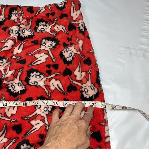 NEW XL Betty Boop RED Plush PANTS black Hearts Fleece Lounge Pajama Sleep 2023 - Picture 12 of 12