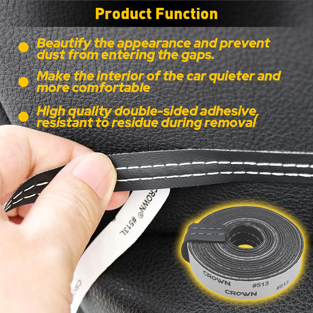 PU Leather Car Dashboard Decor Strip Sticker Moulding Line Trim Accessories EXC