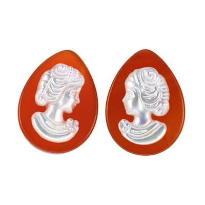Brand new K18YG orange agate shell earring spare shape SELBY_JAPAN SELBY_JAPAN