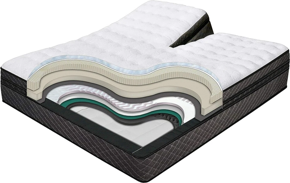 Cama ajustable con cabezal flexible Split Top Cal King + colchón de aire Split Top de 13" Foto 4 de 4