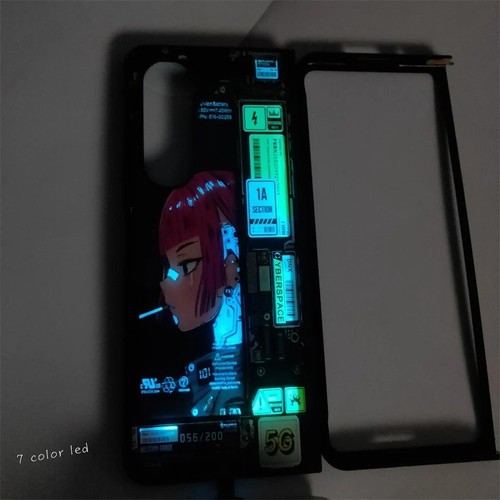 Jolie coque de protection en verre flash LED animée pour Samsung Galaxy Z Fold 7 6 5 - Photo 7 sur 9